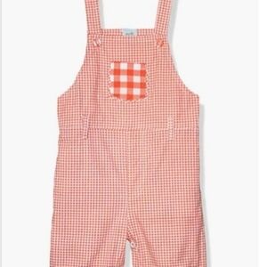 Minki Munki Gingham Overalls Infant Size 6-9 Months NEW